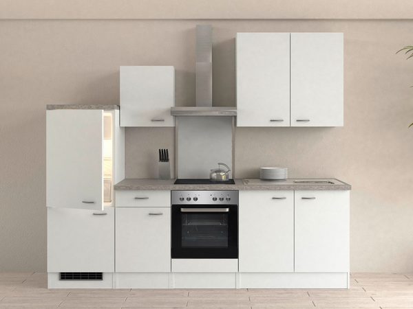 Küchenblock mit 4-teiligem Geräteset und Spüle