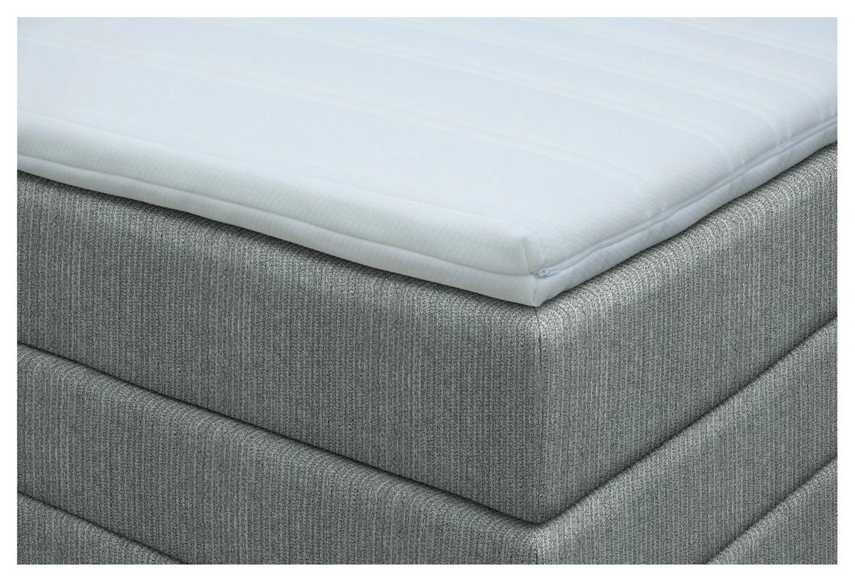 Boxspringbett London Dunkelgrau ca. 160x200cm - Chromfarben/Dunkelgrau, MODERN, Holz/Holzwerkstoff (160/200cm) - Premium Living