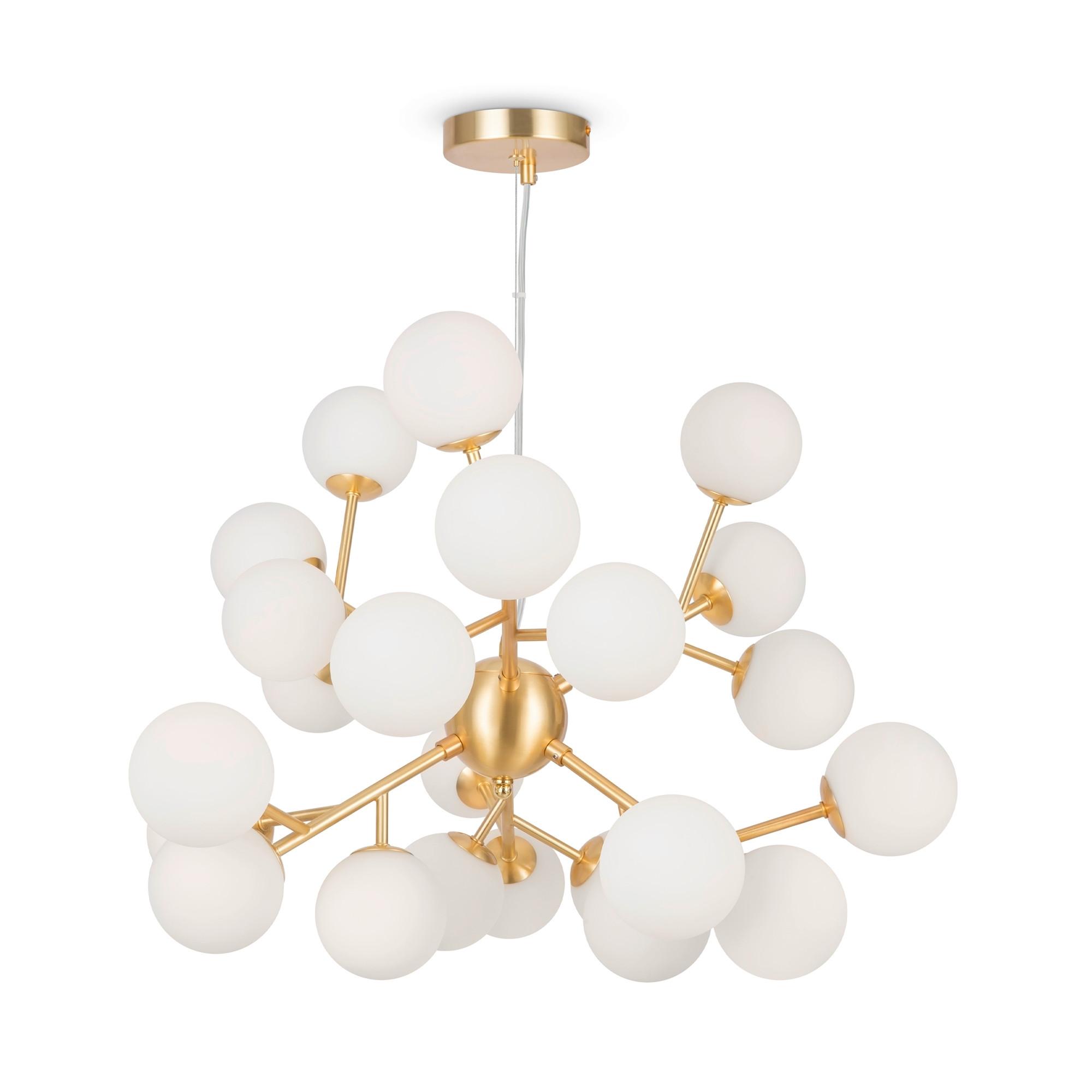 Pendelleuchte Dallas Goldfarben max. 28 Watt - Goldfarben/Weiß, Trend, Glas/Metall (65/40cm) - MAYTONI