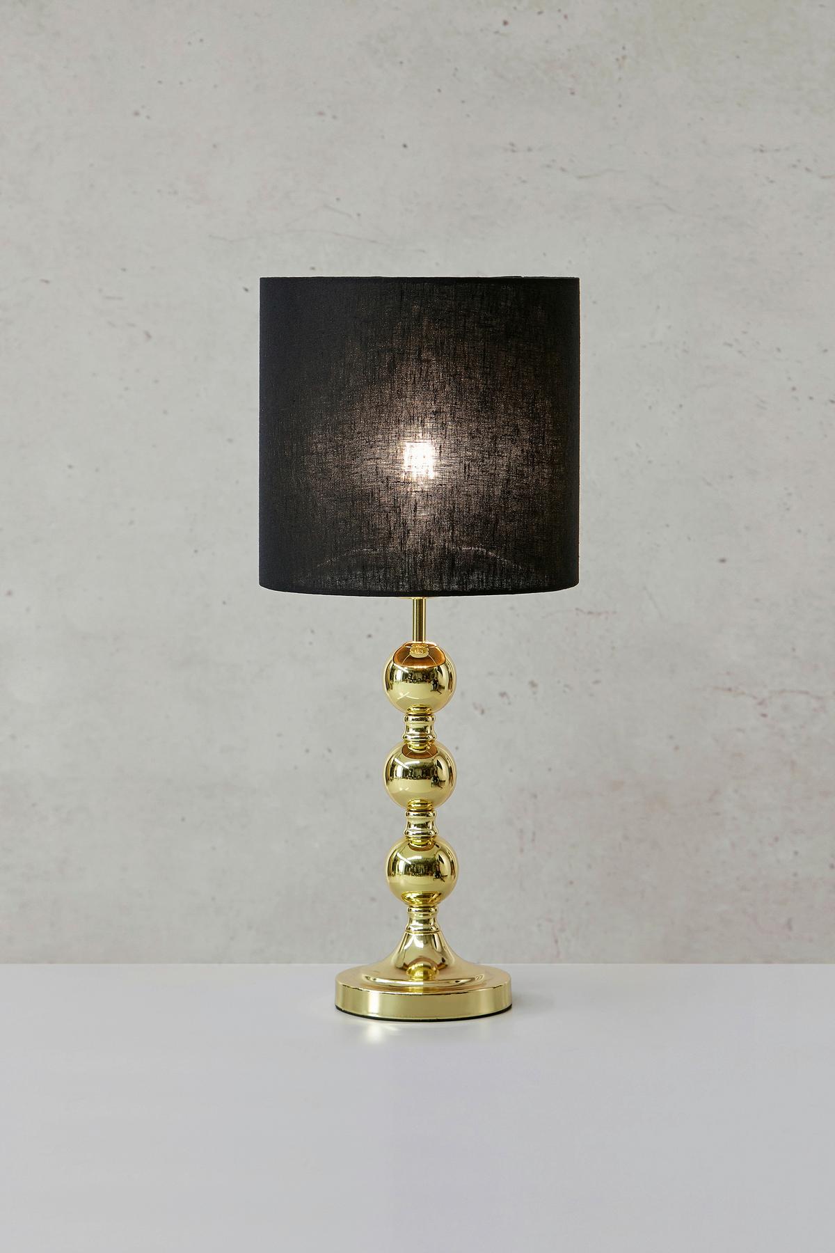 Tischleuchte Octo Table Schwarz max. 40 Watt - Messingfarben/Schwarz, Basics, Textil/Metall (25/25/57cm) - Markslöjd