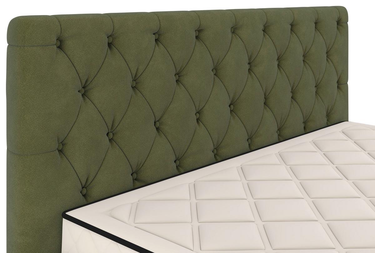Tapecirani Krevet Pedro - zelena/crna, Moderno, drvni materijal/metal (160/200cm) - Mömax