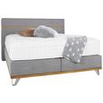 Boxspringbett in Grau ca. 160x200cm - Chromfarben/Grau, KONVENTIONELL, Holz/Metall (160/200cm) - Premium Living Boxspringbett in Grau ca. 160x200cm - Chromfarben/Grau, KONVENTIONELL, Holz/Metall (160/200cm) - Premium Living