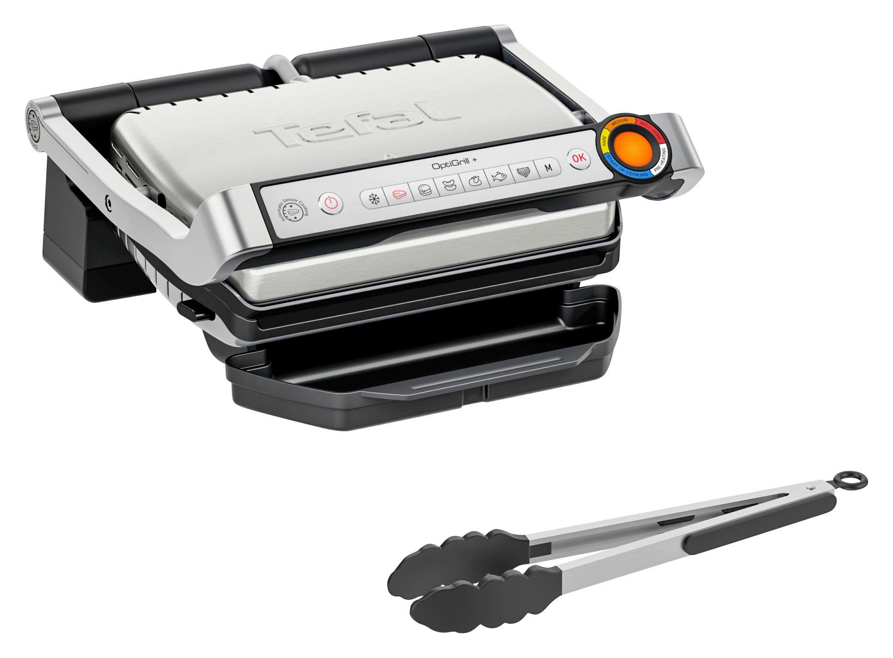 GRILL KONTAKTOWY GC718D TEFAL - czarny/kolor chromowy, Basics (36,6/36,6/17,5cm) - Tefal