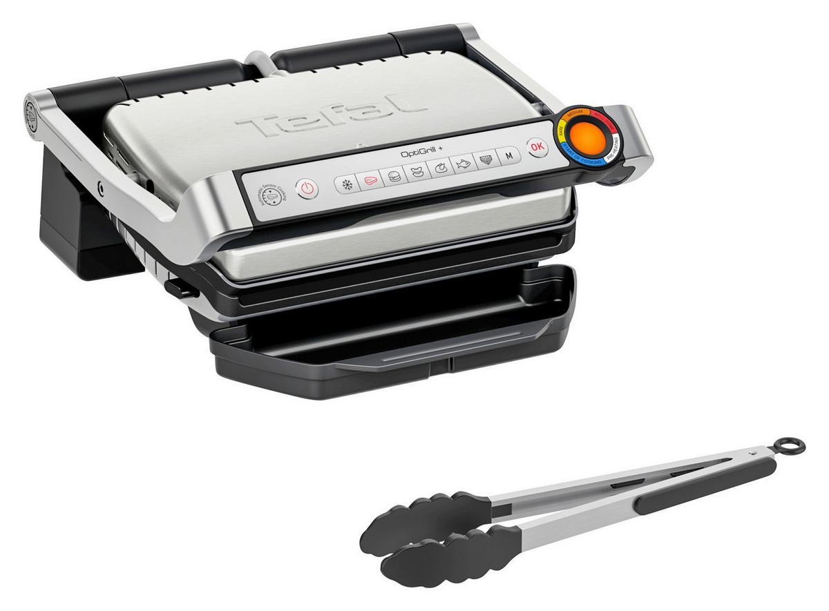 GRILL KONTAKTOWY GC718D TEFAL - czarny/kolor chromowy, Basics (36,6/36,6/17,5cm) - Tefal