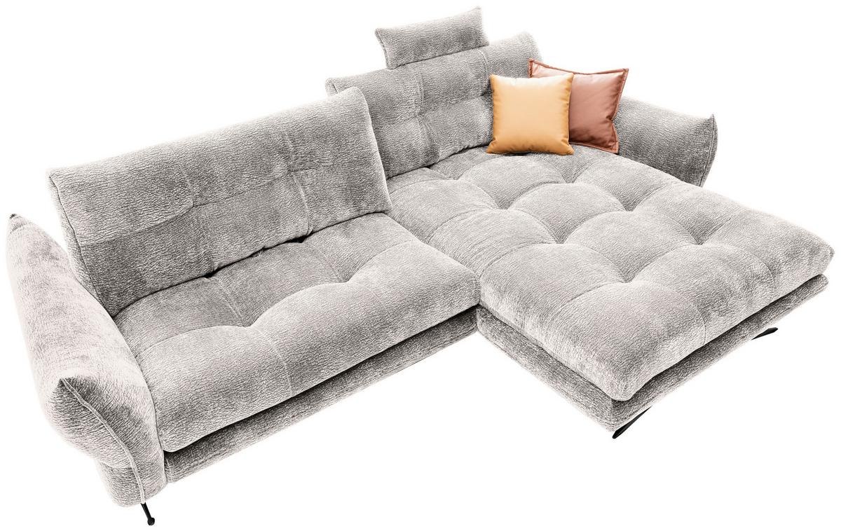 Kutna Garnitura Baxter - siva/crna, Moderno, tekstil/metal (280/68-87/177cm) - Premium Living