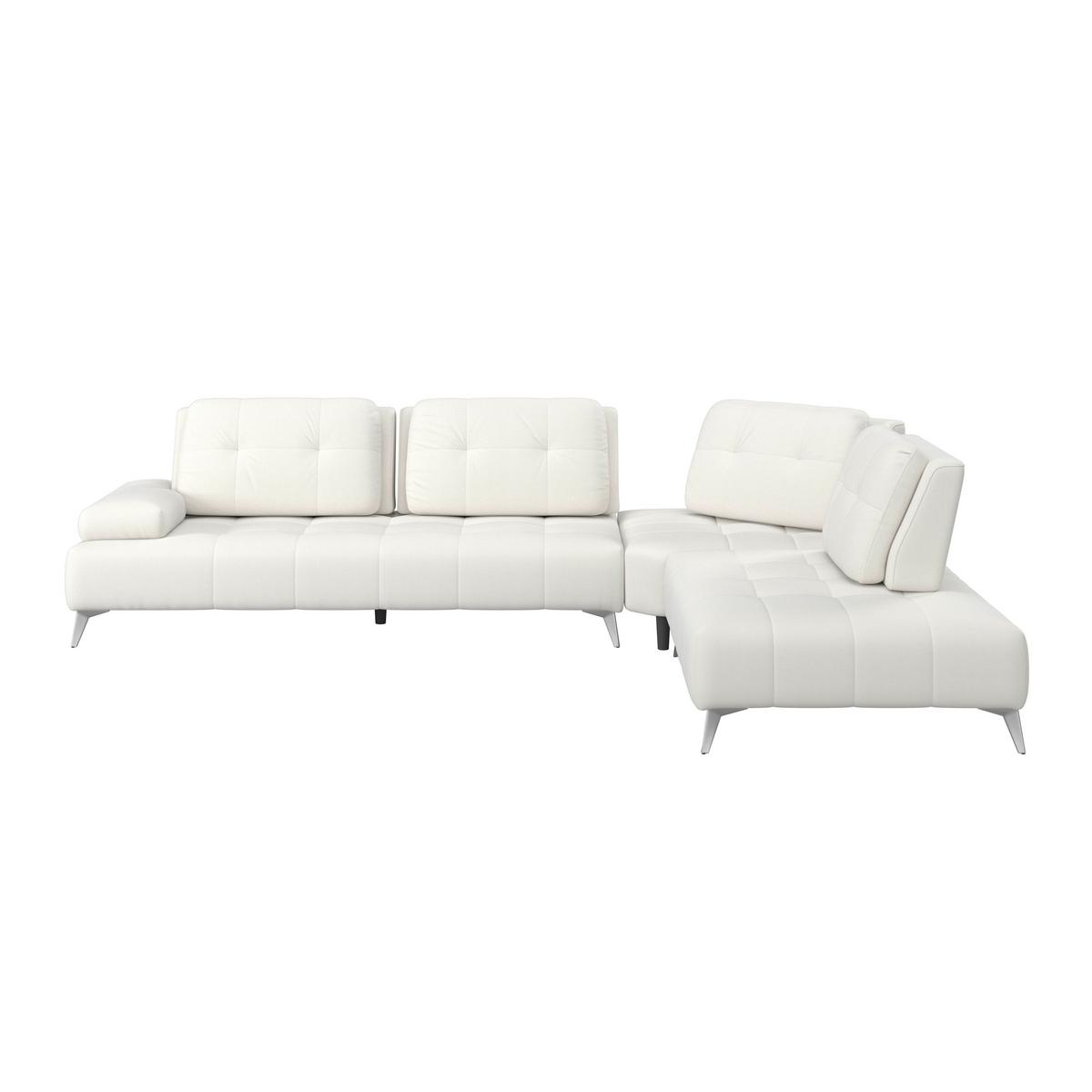 WOHNLANDSCHAFT ESTELLA - Dunkelgrau/Creme, Modern, Holz/Textil (326/85/270cm) - Bessagi Home