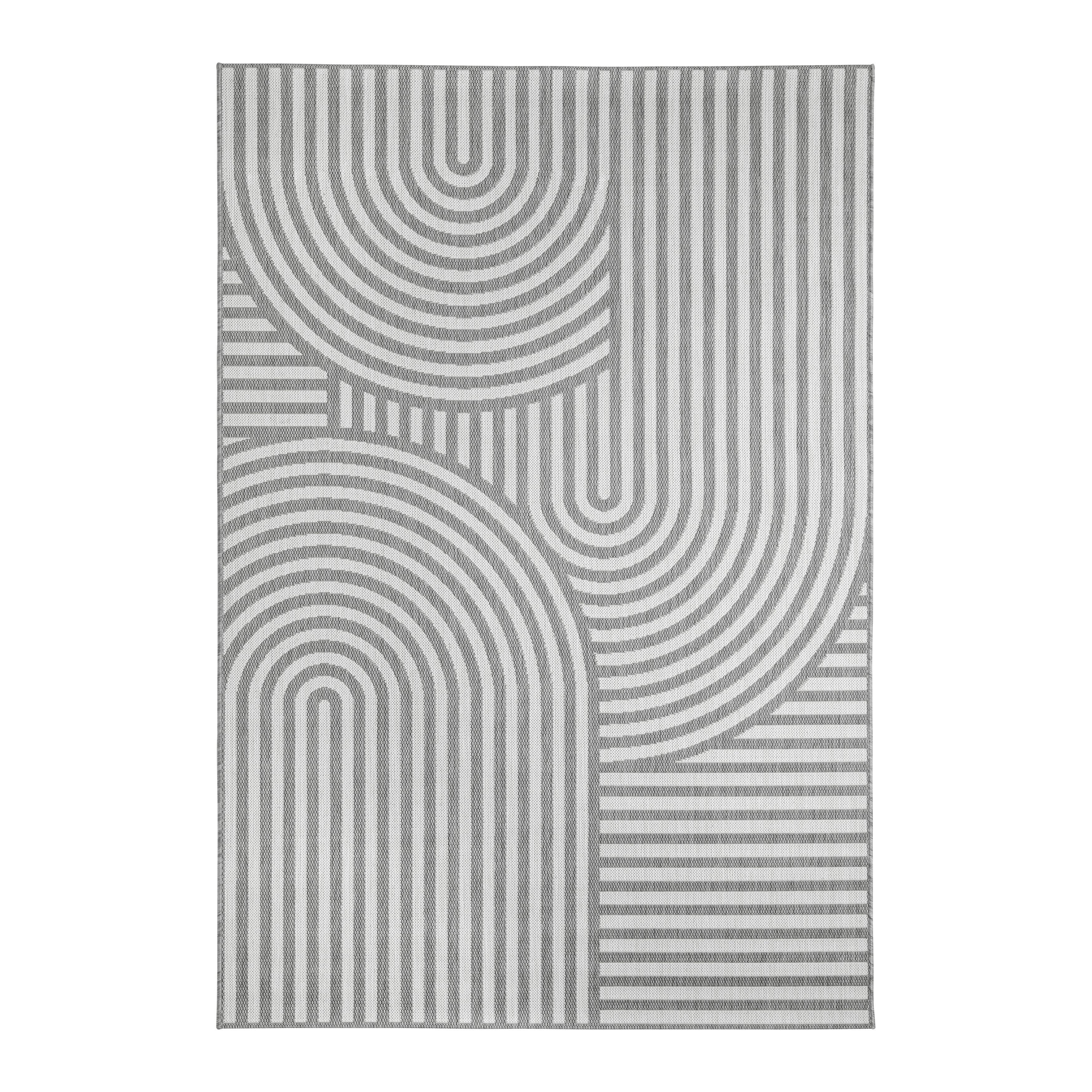 Covor cu țesătură plată Noah 1 - gri deschis/alb, Modern, plastic (190/250cm) - Mömax