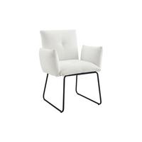 Naslanjač Bouclé, Bela - črna/bela, Moderno, kovina/tekstil (73,5/87/64,5cm) - Livetastic