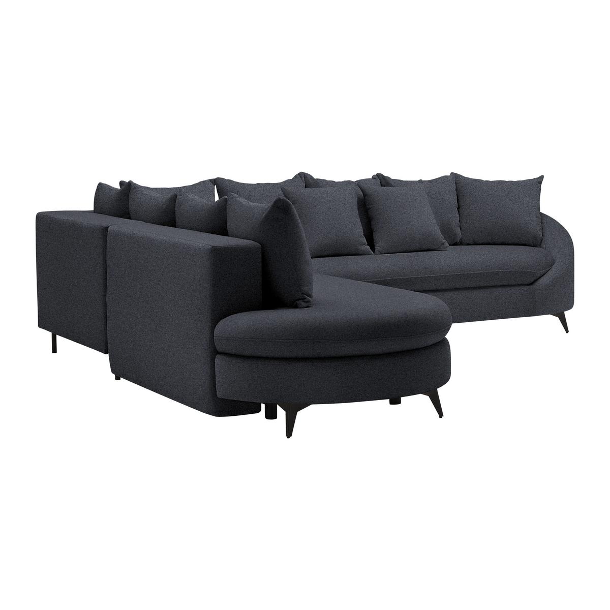 Ecksofa Axel Dunkelgrau - Dunkelgrau/Schwarz, MODERN, Textil/Metall (250/87/291cm) - Mömax