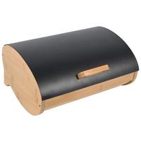 Brotbox Svea in Naturfarben - Schwarz/Naturfarben, MODERN, Holz/Metall (35/25/15,5cm) - Modern Living