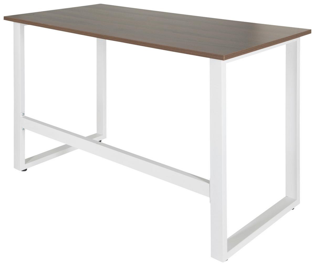 Pisalna Miza Workspace Light I, Bela, Oreh - barva oreha/bela, Basics, kovina/leseni material (120/60/76cm) - MID.YOU