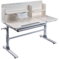 Jugendschreibtisch Sören ca. 120 cm Weiß verstellbar - Weiß/Grau, MODERN, Holzwerkstoff/Metall (120/60/96-116cm) - MID.YOU