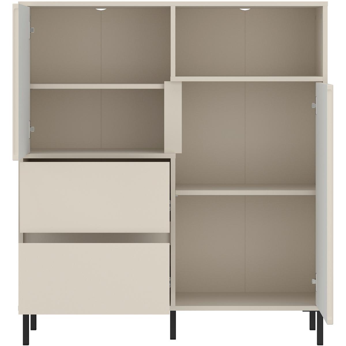 Komoda Avenale, Kašmir - kašmir/črna, Trend, kovina/leseni material (105,4/117,2/40cm)