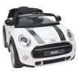 Spielfahrzeug Mini Cooper 6v in Schwarz/Weiß - Weiß, KONVENTIONELL, Kunststoff (110/62/51cm)