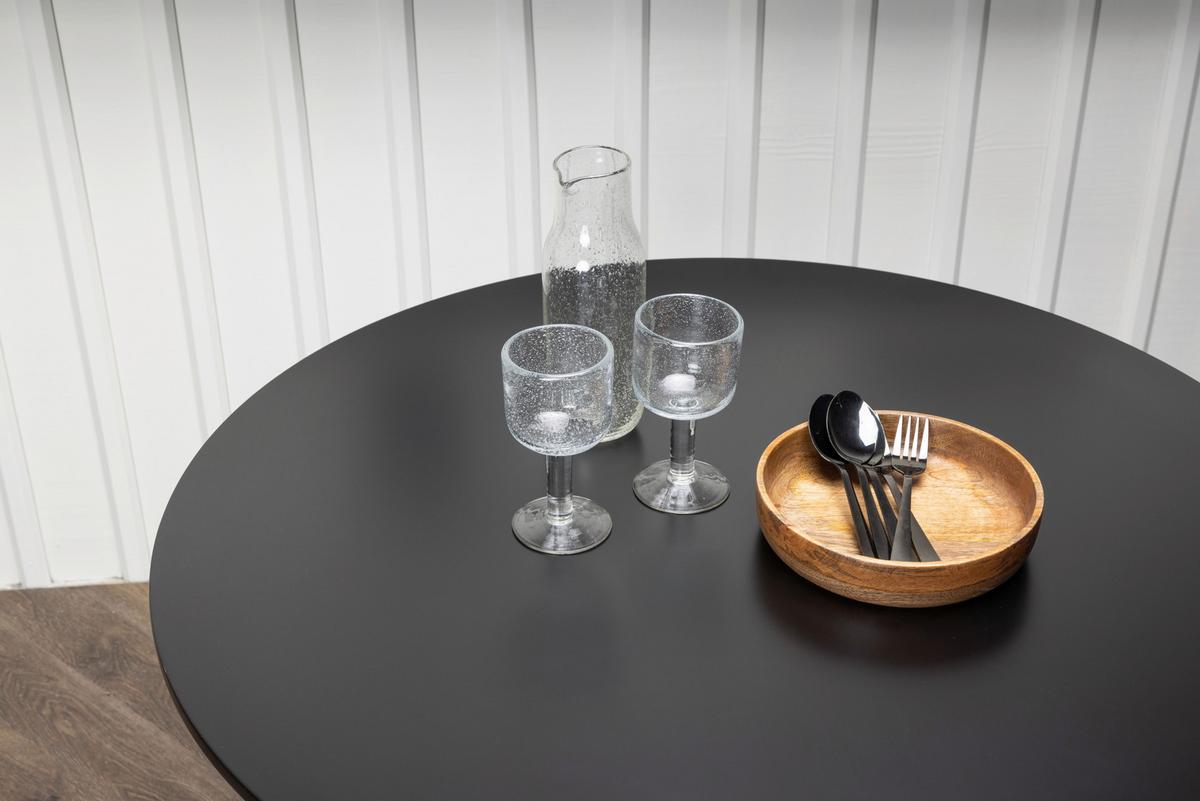 ESSTISCH POLAR - Hellbraun/Schwarz, Design, Holzwerkstoff/Metall (90/90/75cm) - Livetastic