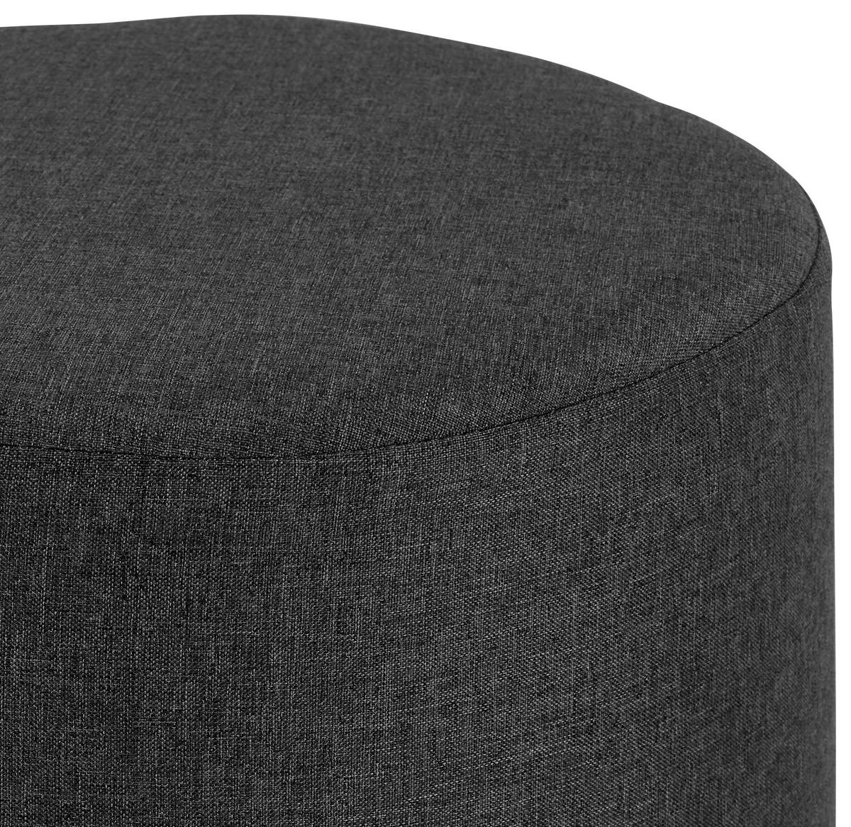 TABURET LEO - gri deschis/negru, Basics, lemn/textil (33/33cm)