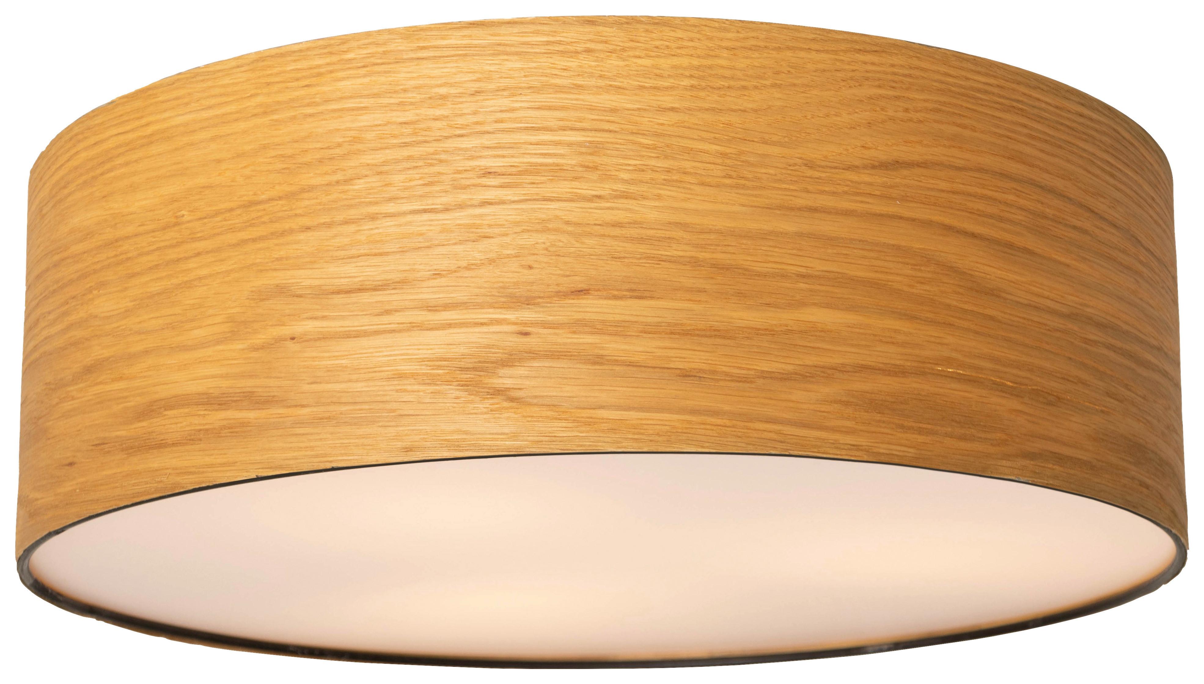 LAMPA SUFITOWA ANNABELL - kolor dębowy/biały, Design, tworzywo sztuczne/metal (37/13cm) - Novel