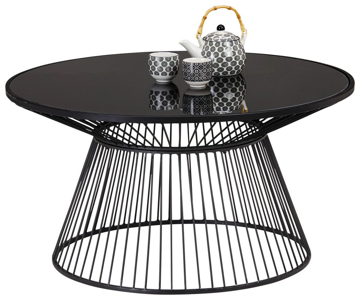 Couchtisch Raven in Schwarz Rund - Schwarz, MODERN, Glas/Metall (80/80/42cm) - Mömax