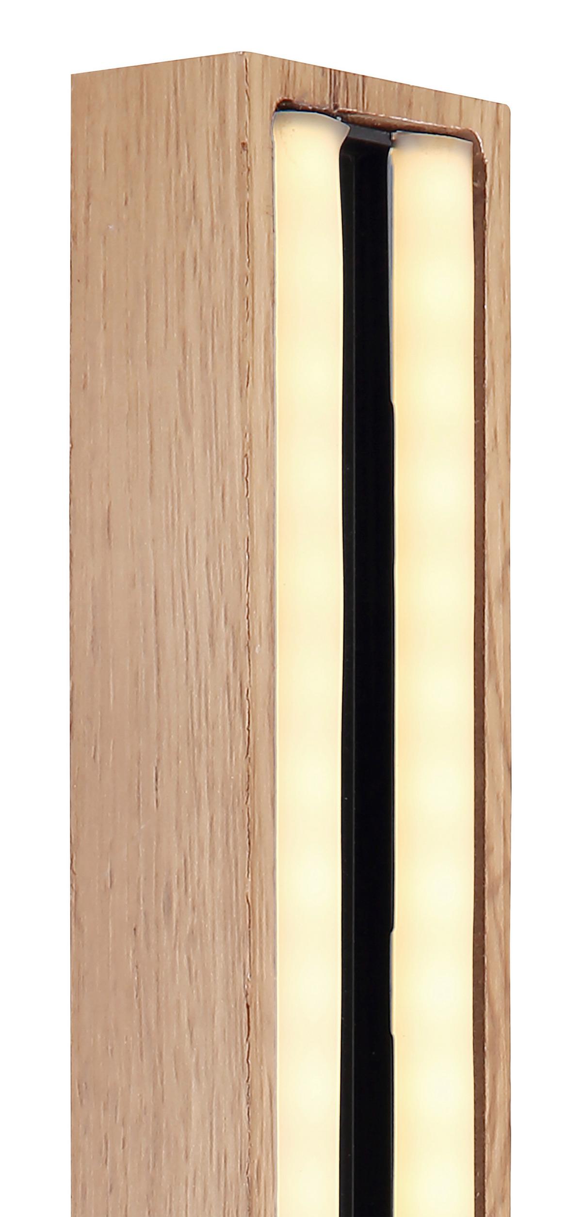 Stoječa Led-svetilka Doro, S Sijalko - črna/opal, Natur, kovina/umetna masa (25/18/123cm) - Globo
