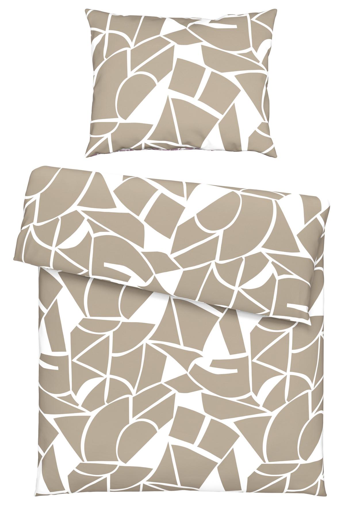 Bettwäsche Axel Weiß/Beige ca. 140x200cm - Beige/Weiß, MODERN, Textil (140/200cm) - Mömax