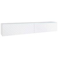Nizka Omarica Lowa, Bela, Vzorec Ribje Kosti, Led - siva/bela, Basics, umetna masa/leseni material (180/30/33cm) - P & B