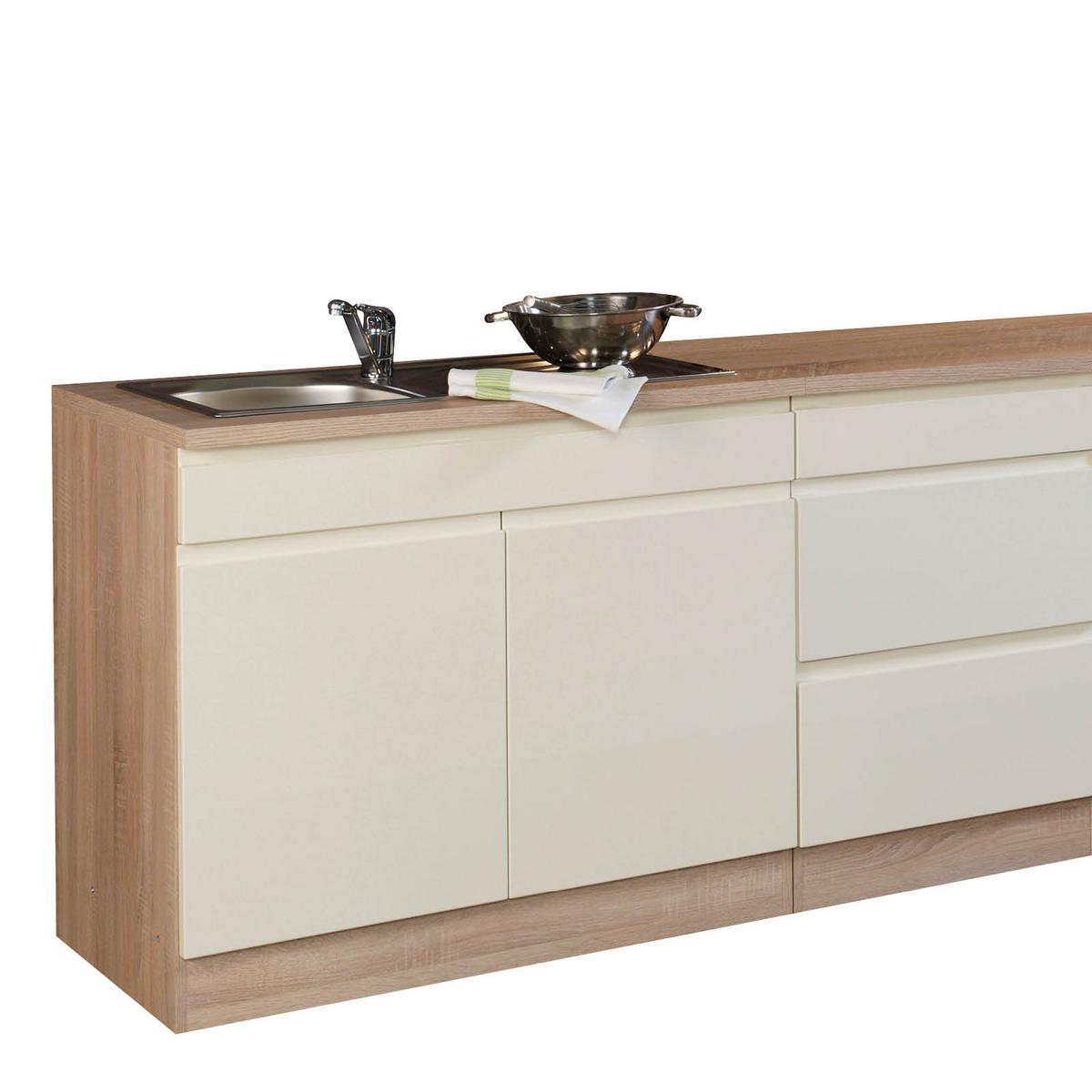 Küchenleerblock "Cardiff" Creme/Eiche - Creme/Sonoma Eiche, Basics, Holzwerkstoff (270cm) - Held