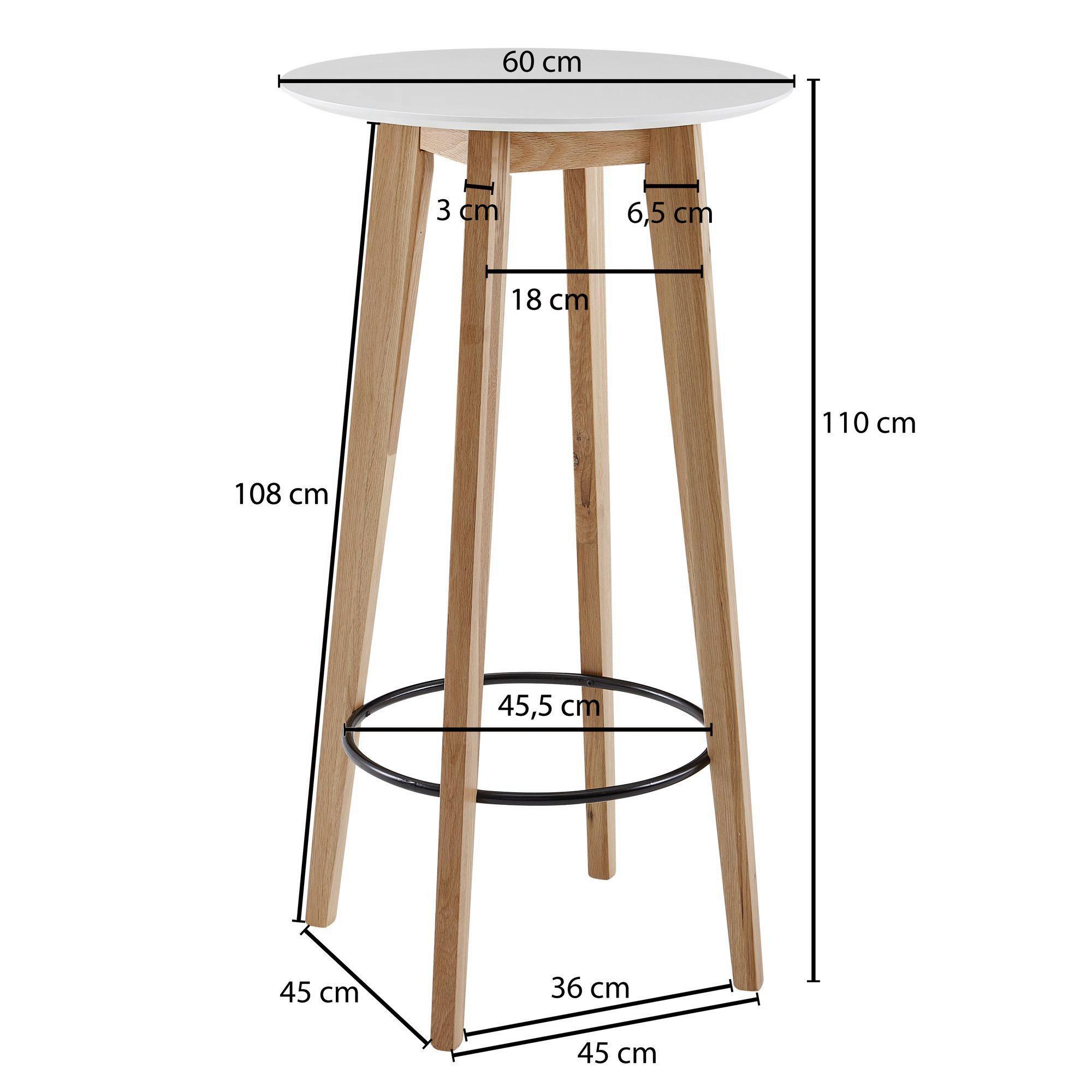 BARTISCH WOHNLING - Weiss, Modern, Holz/Holzwerkstoff (60/110/60cm) - MID.YOU