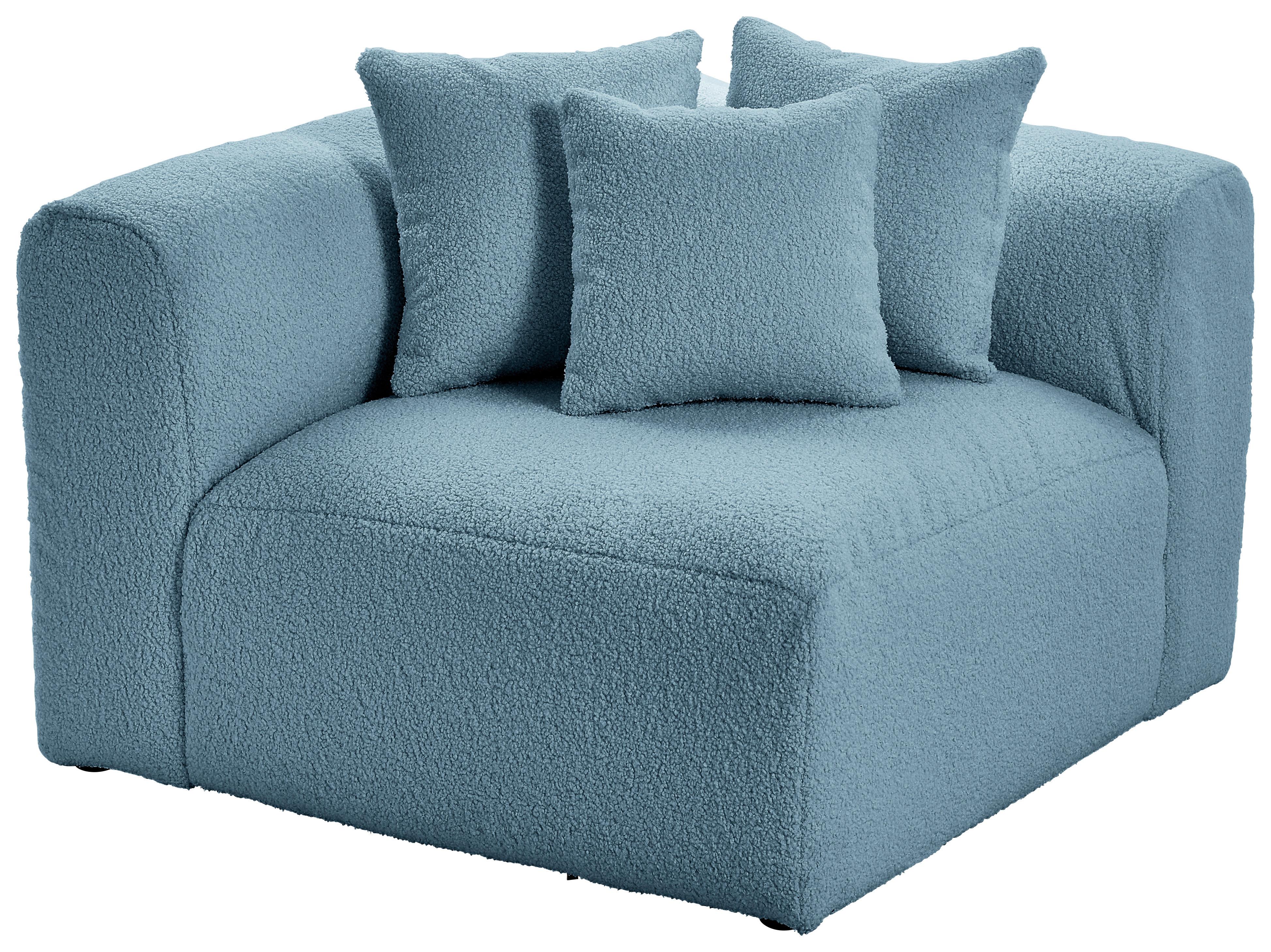 Modul Sofaelement Bloom Ecke Blau - Blau, Trend, Textil (115/70/115cm) - Livetastic