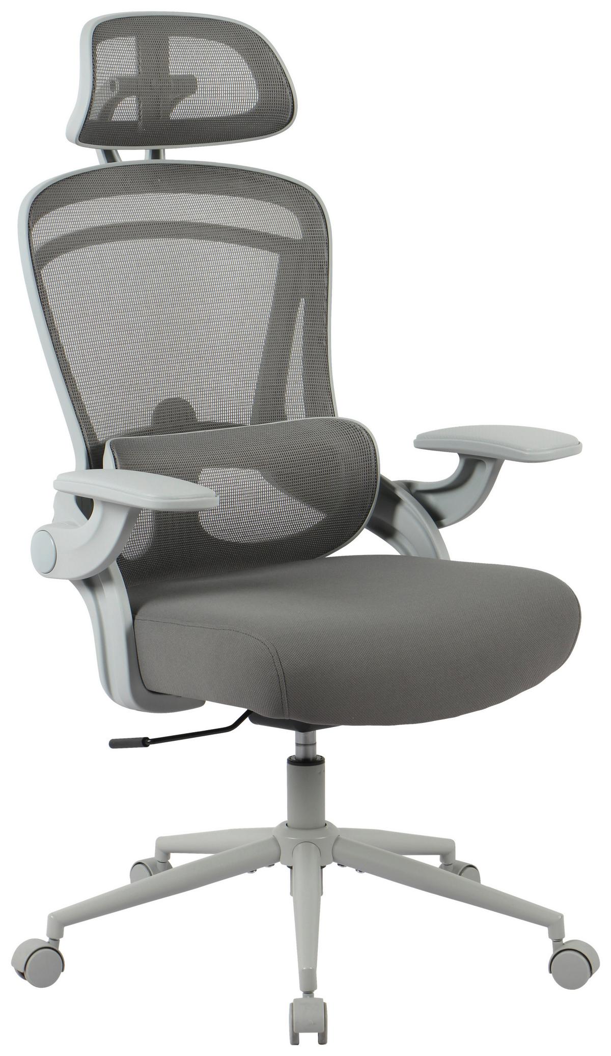 Stroll Uredska Stolica - siva/svijetlo siva, Moderno, metal/tekstil (73/115-123/71cm) - Premium Living