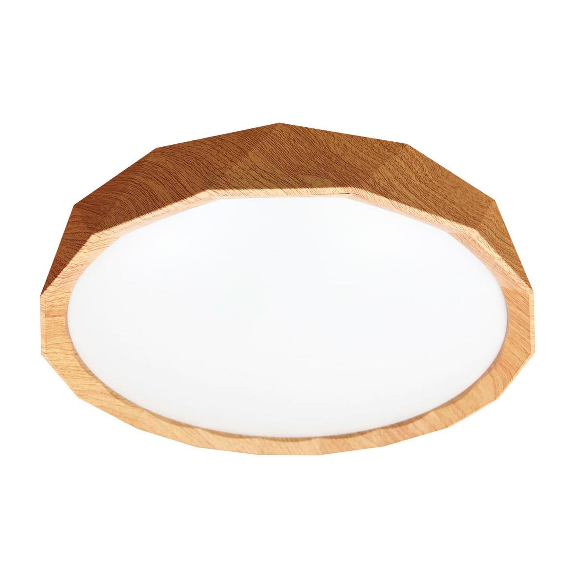 Led Stropna Svjetiljka Cadix - bijela, Natur, drvo/metal (38.5/38.5/7cm)
