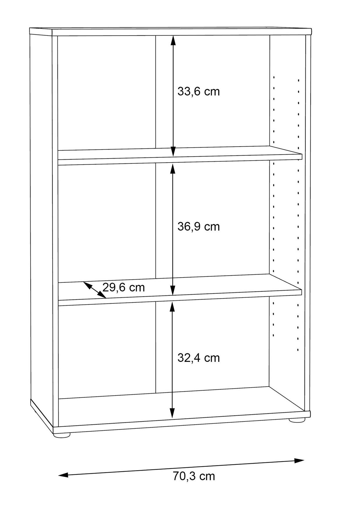 REGAŁ TEMPRA 2 - ciemnobrązowy/szarobrązowy, Design, materiał drewnopochodny (73,7/111,1/34,8cm)