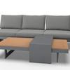 LOUNGEGARNITUUR SABRINA - Natuurlijke kleuren/Donkergrijs, Modern, Kunststof/Textiel (323/79/253cm) - Bessagi Garden