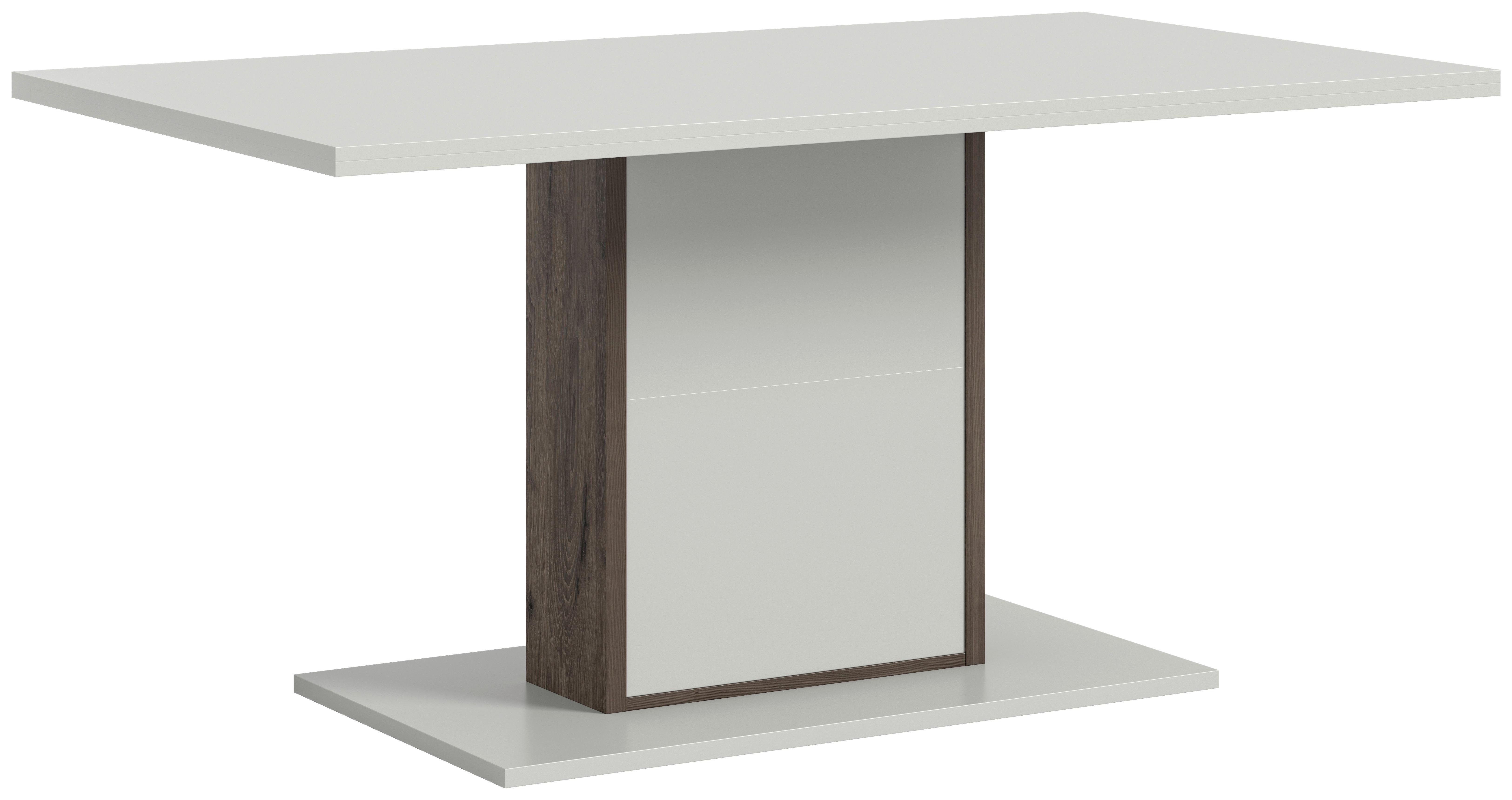 Esstisch Falcona Eiche dunkel /Grau ca. 160x77x60 cm - Dunkelbraun/Weiß, Design, Holzwerkstoff (160/60/77cm) - MID.YOU