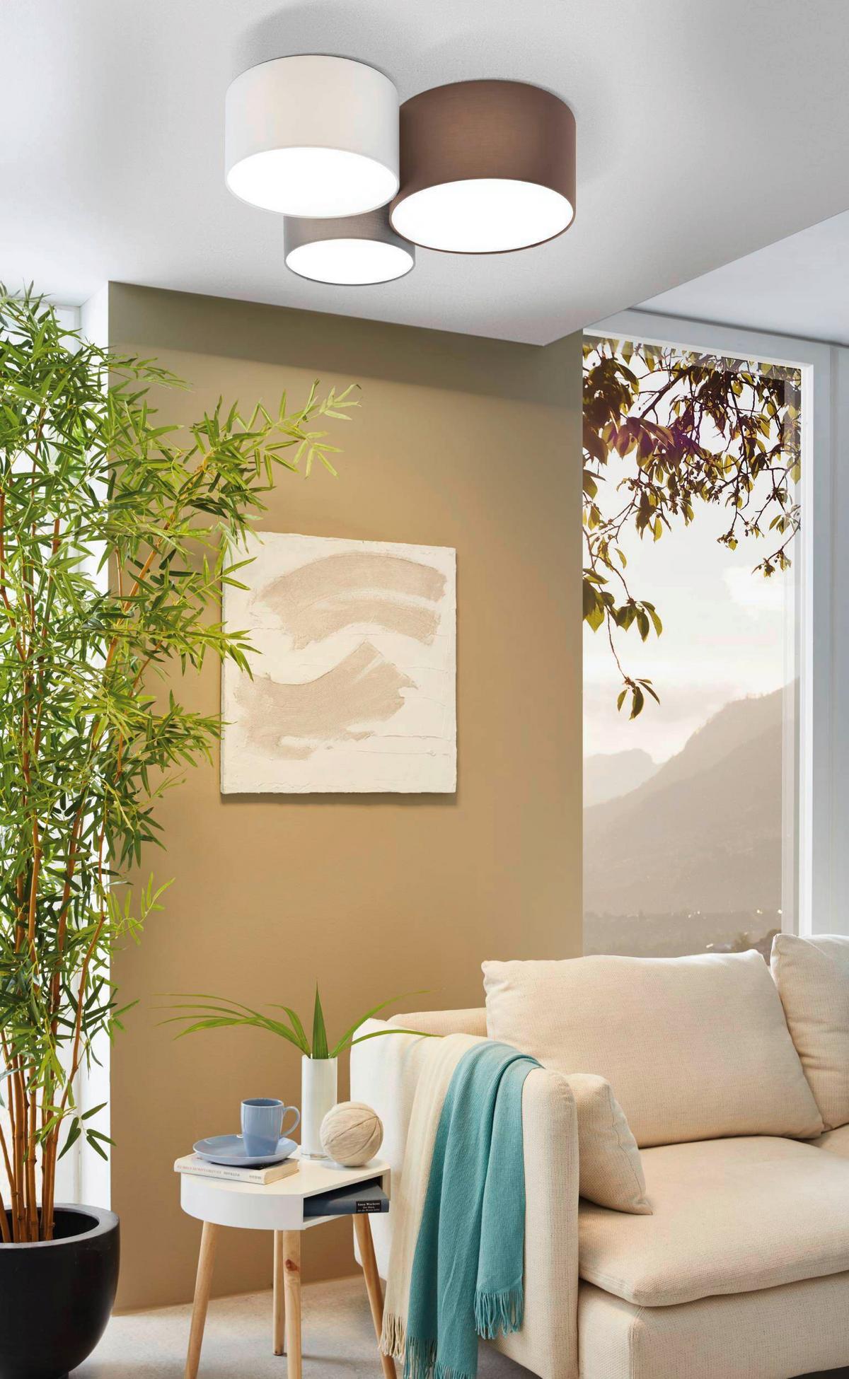 LAMPA SUFITOWA 97479* PASTORE - antracytowy/biały, Konventionell, metal/tkanina (61/49,5/25,5cm) - Eglo