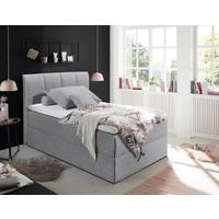 Boxspringbett Granada ca. 120x200 cm Grau - Schwarz/Grau, Basics, Kunststoff/Textil (120/200cm) - MID.YOU