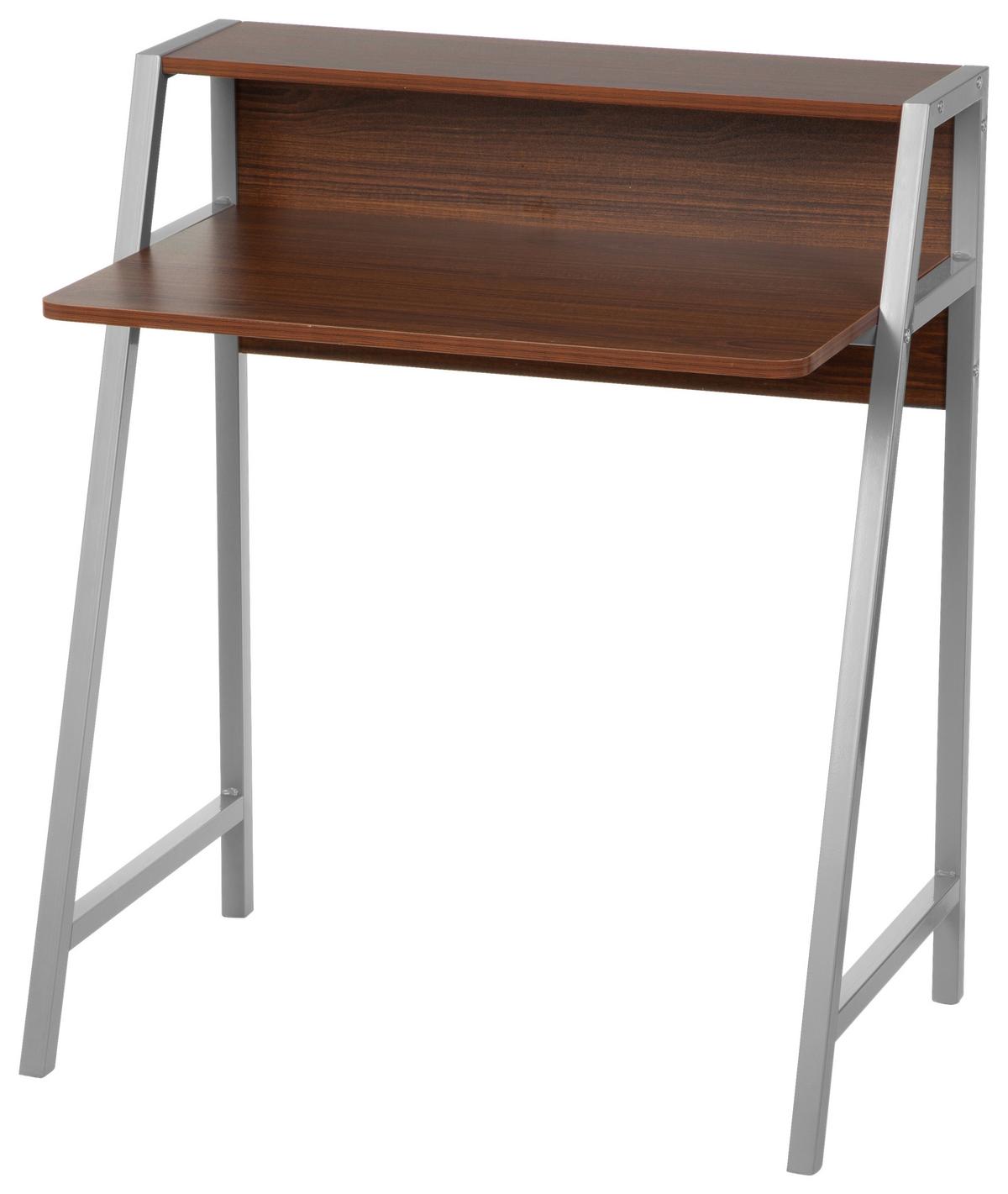 Pisalna Miza Dumont, Barva Oreha - srebrne barve/barva oreha, Moderno, kovina/leseni material (78/89/51cm) - MID.YOU