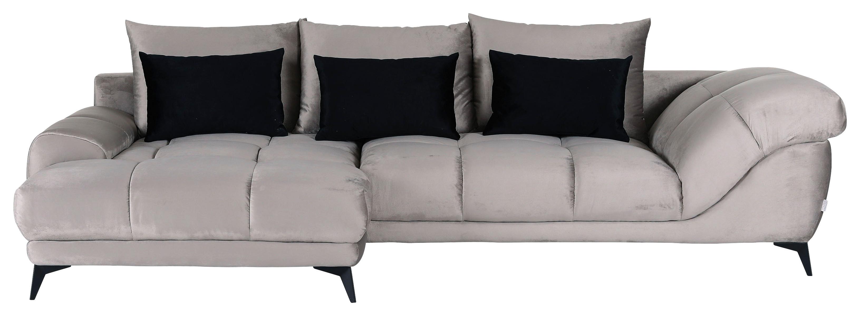 NAROŻNIK YANIS - jasnoszary/czarny, Modern, metal/tkanina (183/312cm) - Mömax