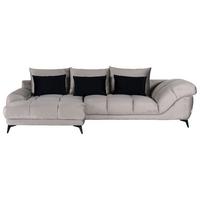 NAROŻNIK YANIS - jasnoszary/czarny, Modern, metal/tkanina (183/312cm) - Mömax