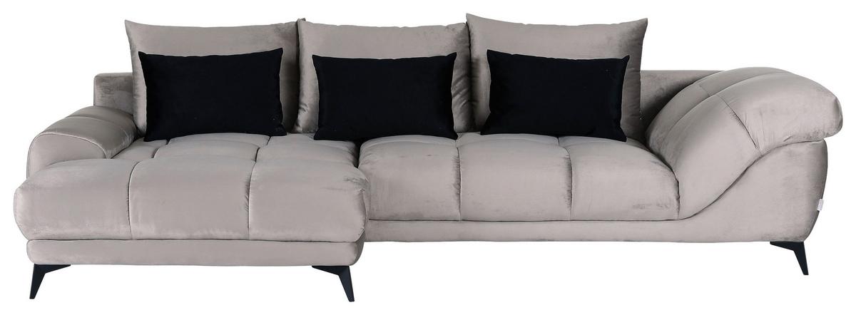 NAROŻNIK YANIS - jasnoszary/czarny, Modern, metal/tkanina (183/312cm) - Mömax