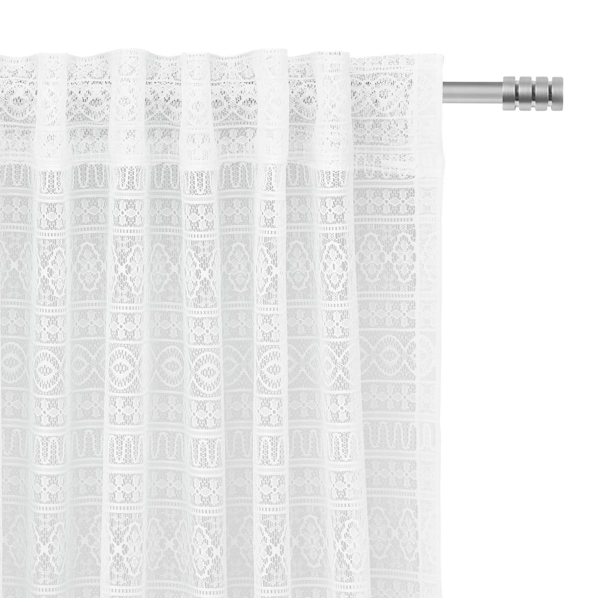 Končana Zavesa Theresa - bela, Romantika, tekstil (140/245cm) - Zandiara