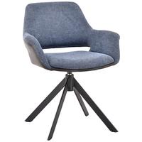 KRZESŁO Z PODŁOKIETNIKAMI VENLO - niebieski/ciemnoszary, Design, metal/tkanina (66/83,5/62,5cm) - Novel