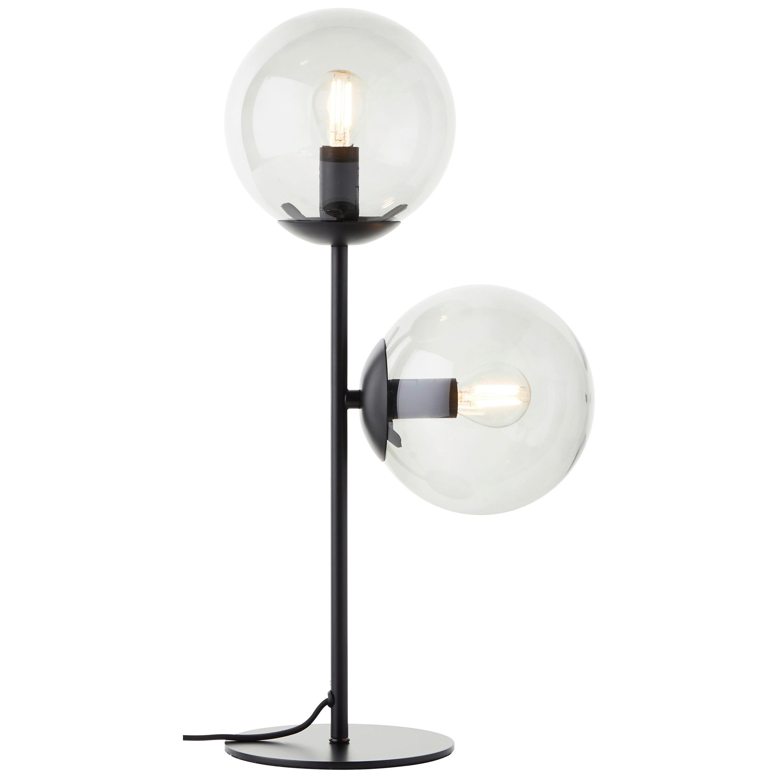 Tischleuchte Ariol Schwarz max. 25 Watt - Schwarz, Design, Glas/Metall (48,2/24/15cm) - Brilliant