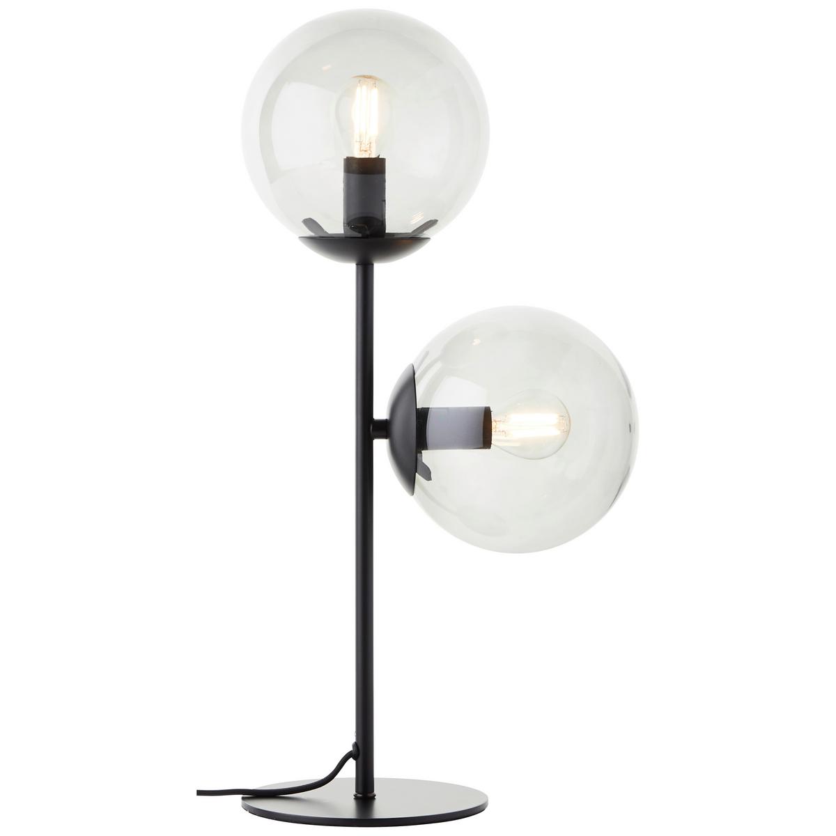 Tischleuchte Ariol Schwarz max. 25 Watt - Schwarz, Design, Glas/Metall (48,2/24/15cm) - Brilliant