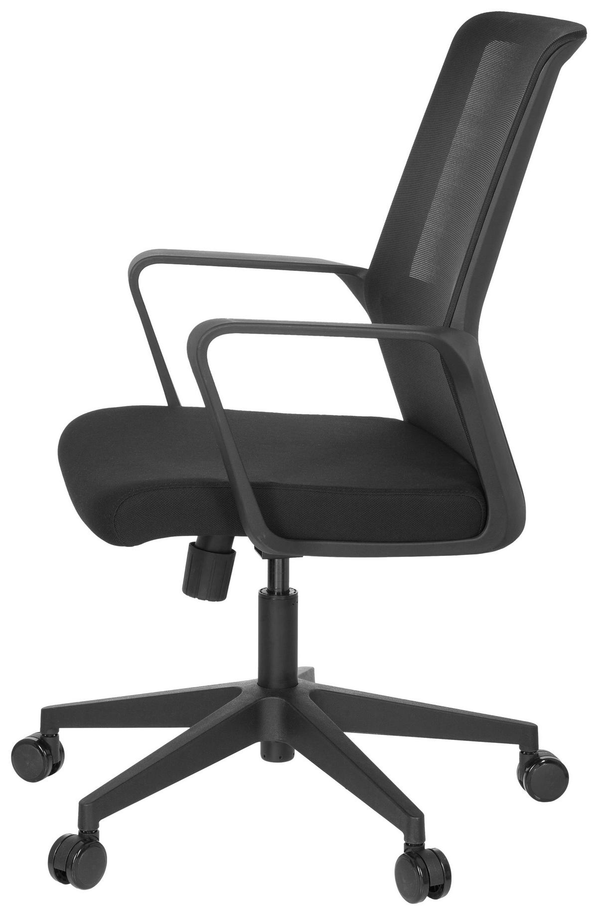 Pisarniški Stol Preston, Črna - črna, Basics, umetna masa/tekstil (58/110/52cm) - MID.YOU