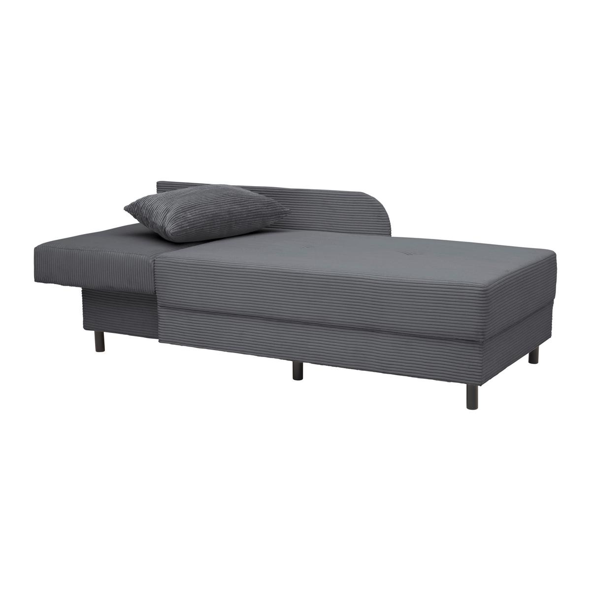 Liege Nova Dunkelgrau - Dunkelgrau/Schwarz, MODERN, Holz/Textil (85/62/145cm) - Mömax