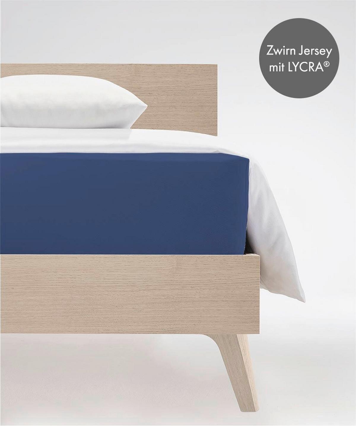 Boxspring-fixleintuch Q 4000 79 - Blau, Basics, Textil (140-160/200-210cm) - Fleuresse