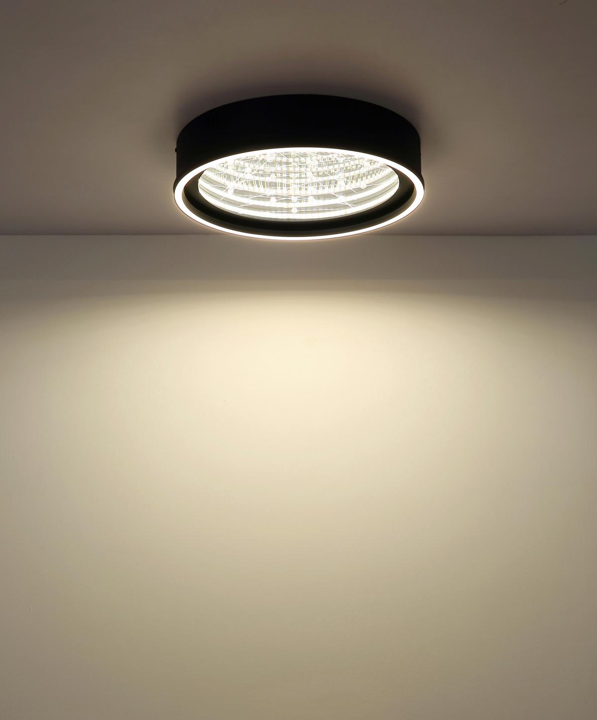 Led Stropna Svjetiljka Mirrora - bijela/prozirno, Design, staklo/metal (40/8,5cm) - Globo
