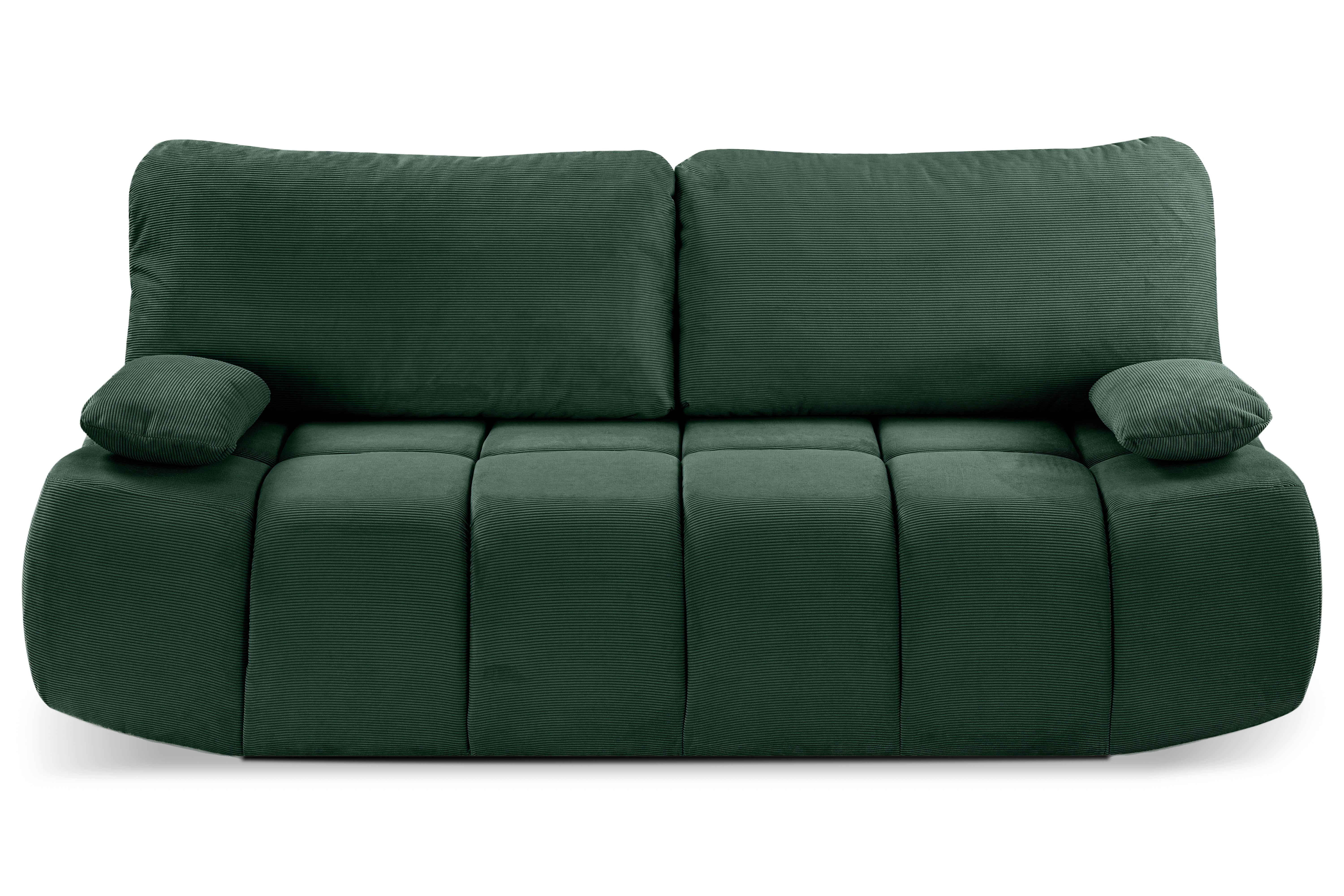 Schlafsofa Lauder Smaragdgrün - Smaragdgrün/Schwarz, Basics, Holz/Kunststoff (207/93/105cm) - MID.YOU