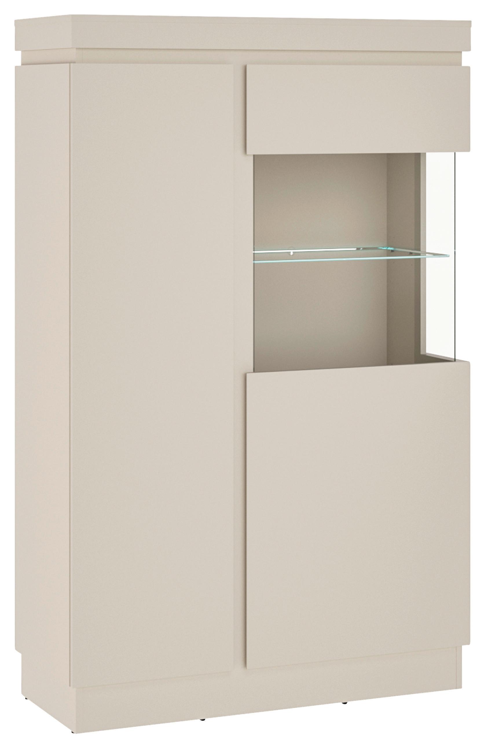 Vitrină Camira - cașmir, Basics, sticlă/material pe bază de lemn (103,6/163,5/40cm) - Modern Living