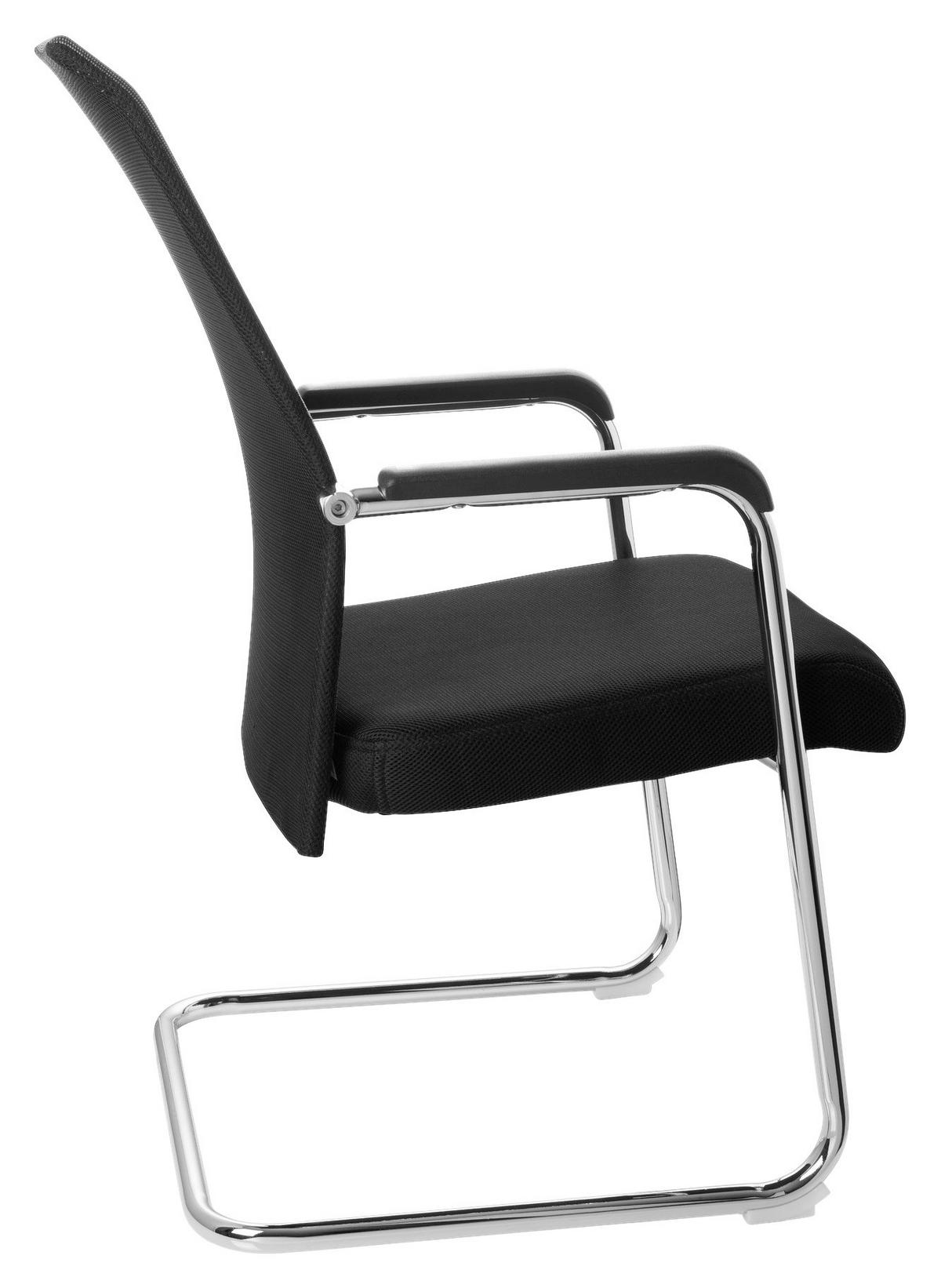 Konferenčni Stol Falcone V, Črna, Siva - barve kroma/siva, Moderno, kovina/tekstil (57/104/55cm) - MID.YOU